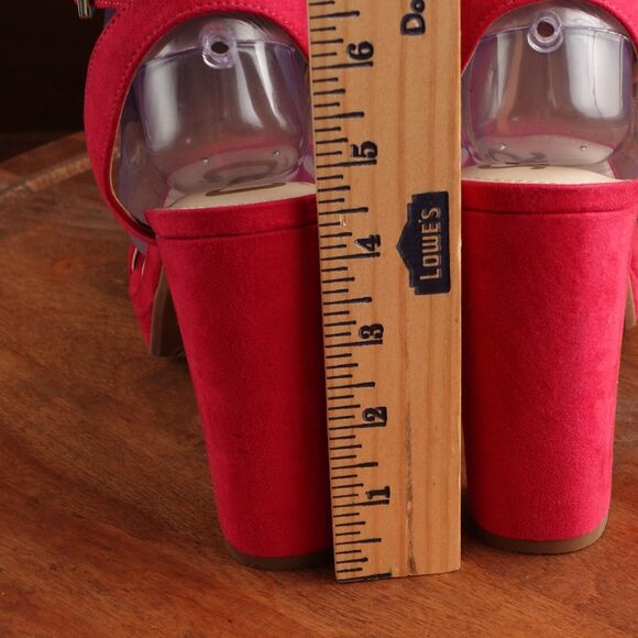 Sam Edelman Circus Heels Womens SZ 8.5 Pink Strappy Ankle Wrap Shoes Barbiecore - Picture 6 of 14